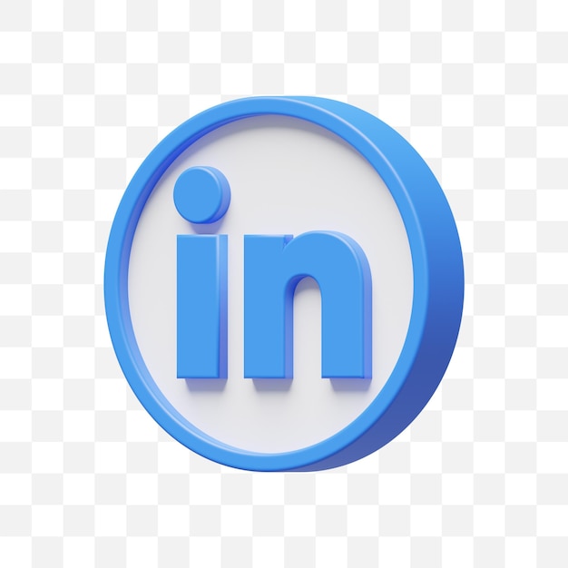 Linkedin ícone de mídia social 3d