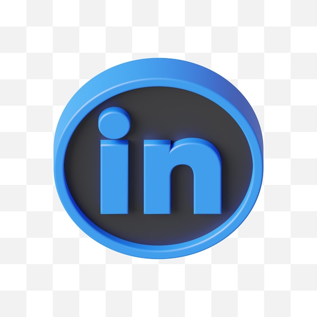 PSD linkedin ícone de mídia social 3d