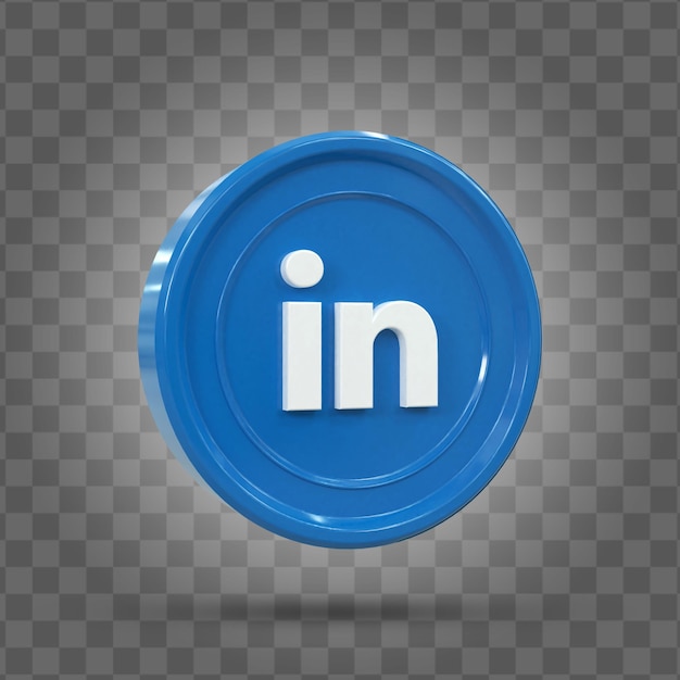 PSD linkedin icône de médias sociaux 3d brillant coloré concept d'icône 3d rendu 3d pour la composition