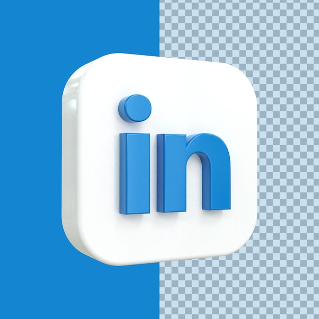 Linkedin icono de redes sociales 3d concepto de icono 3d brillante colorido representación 3d para composición