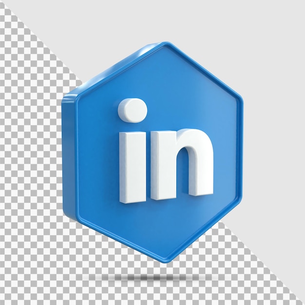 LinkedIn Icono de redes sociales 3d Concepto de icono 3d brillante colorido Representación 3d para composición