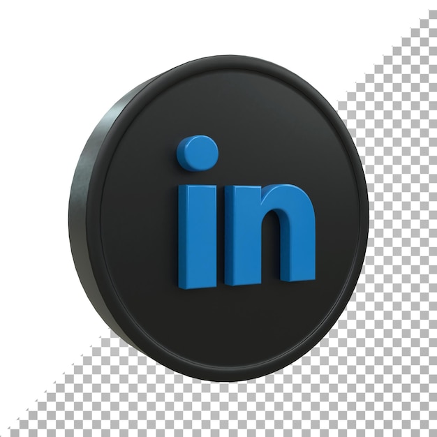 LinkedIn Icono de redes sociales 3d Concepto de icono 3d brillante colorido Representación 3d para composición