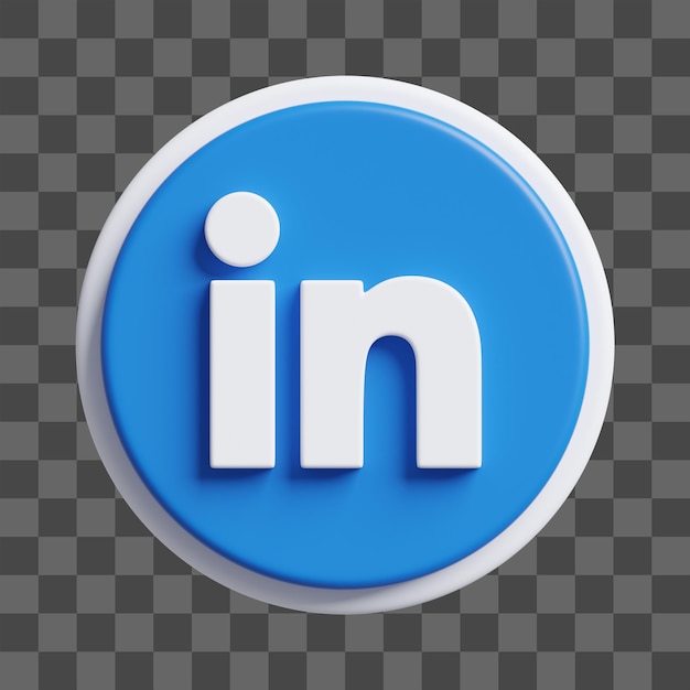 LinkedIn-Ikonen für soziale Medien in 3D