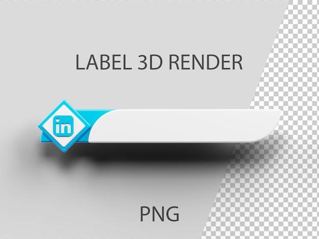 LinkedIn Label 3d Render PSD