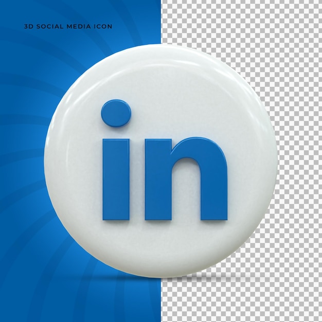 LinkedIn Logo 3d lucido colorato e design dell'icona 3d dei social media