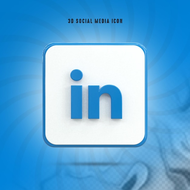 LinkedIn Logo 3d lucido colorato e design dell'icona 3d dei social media