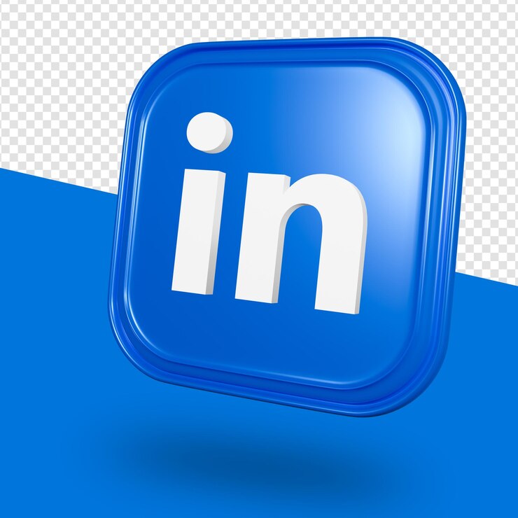 LinkedIn logo isolato rendering 3d