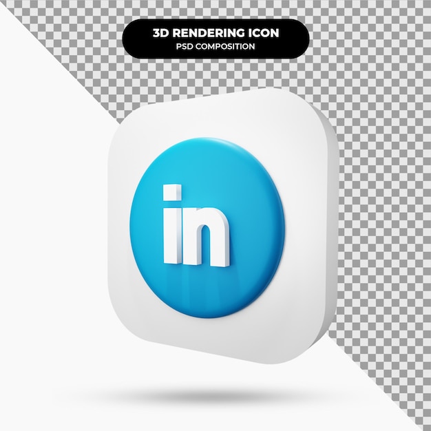 Linkedin object 3d-symbol