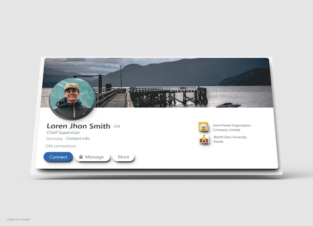 PSD linkedin-profilmodell in 3d