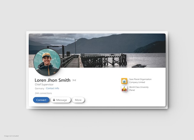 PSD linkedin-profilmodell in 3d