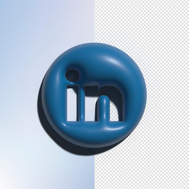 Linkedin social media logo 3d file psd trasparente.