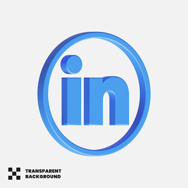 Linkedin-Social-Media-Symbol in 3D-Render