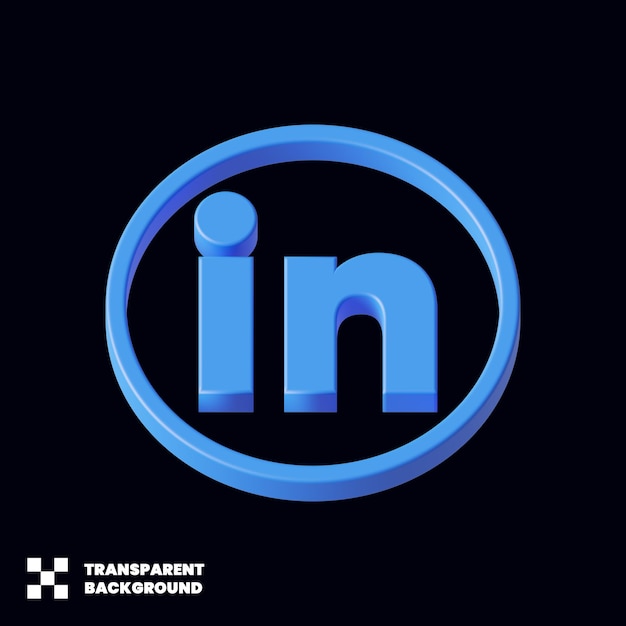 Linkedin-Social-Media-Symbol in 3D-Render