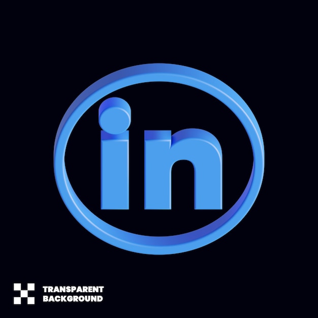 Linkedin-Social-Media-Symbol in 3D-Render