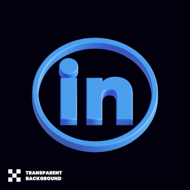 Linkedin-Social-Media-Symbol in 3D-Render