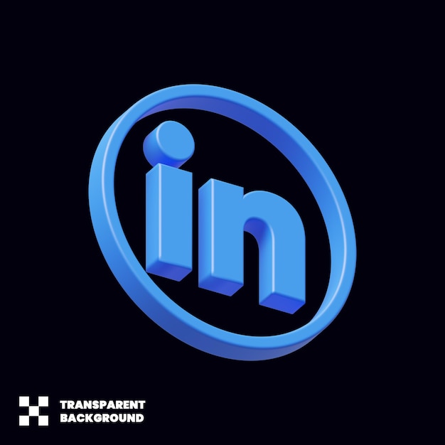 Linkedin-Social-Media-Symbol in 3D-Render