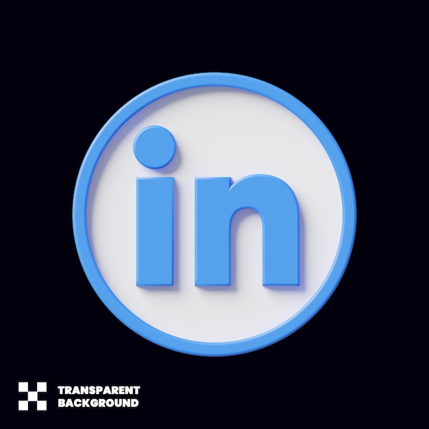 Linkedin-Social-Media-Symbol in 3D-Render