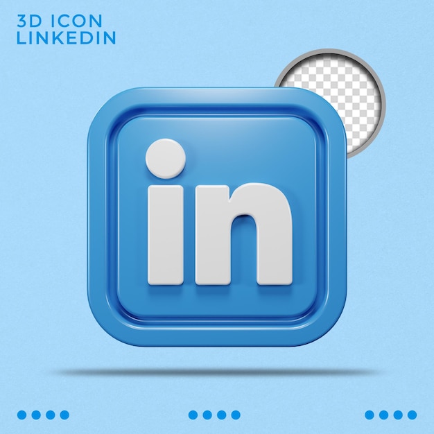 LinkedIn-Symbol 3D gerendert Social-Media-Symbol isoliertes Symbol intelligentes Objekt