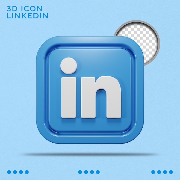 Linkedin-symbol 3d gerendert social-media-symbol isoliertes symbol intelligentes objekt