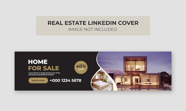 Linkedin-titelbildvorlage für immobilien home-web-banner