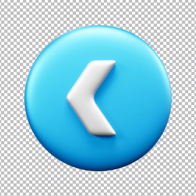 linker pfeil ui symbol 3d rendern isoliert