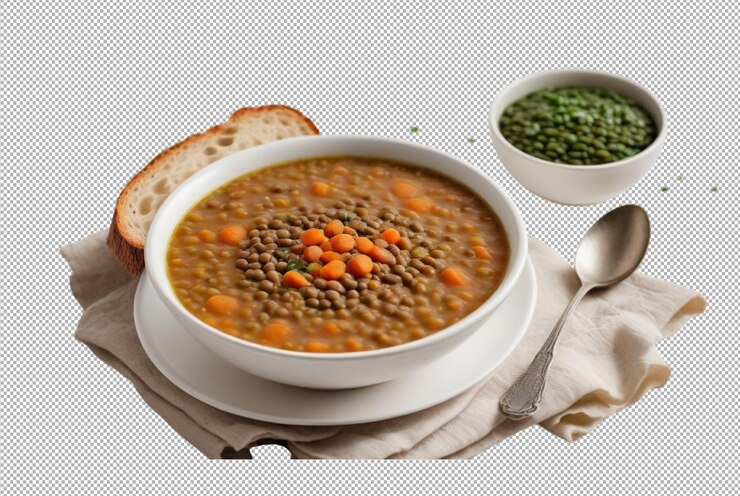 PSD linsensuppe gesundes, nahrhaftes komfort in jedem löffel