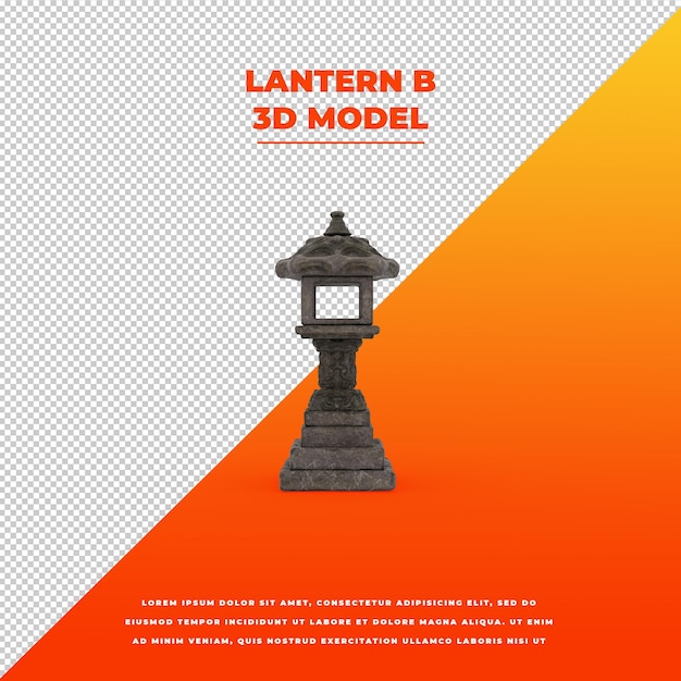 Linterna B 3d modelo aislado