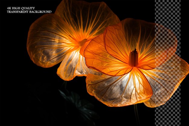 Una linterna china en forma de gloria de la tarde naranja en un fondo transparente