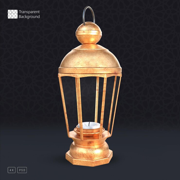 PSD linterna de cobre de renderizado 3d