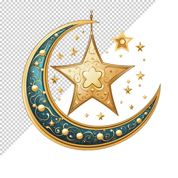 PSD linterna de eid y ramadán o estrellas de la luna diseño de la mezquita aislado en un fondo transparente