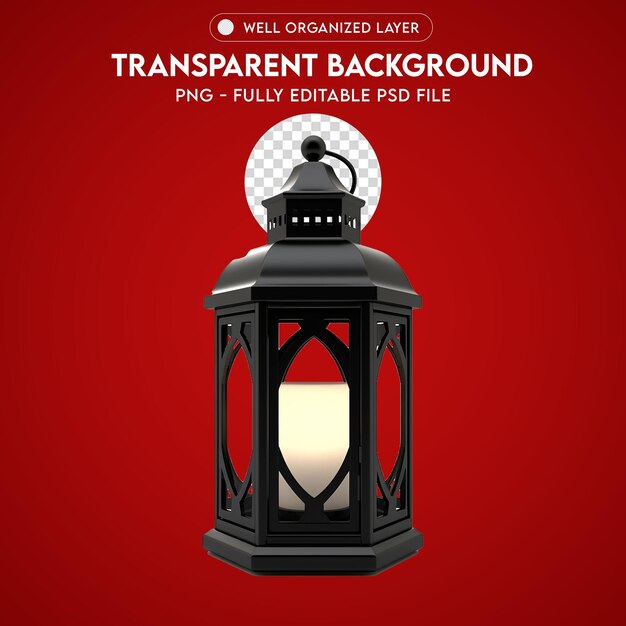 Linterna islámica transparente de PNG del PSD