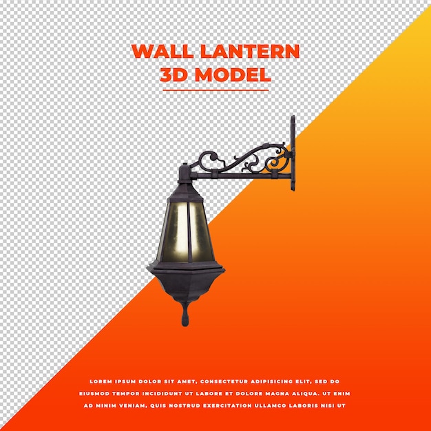 PSD linterna de pared 3d modelo aislado