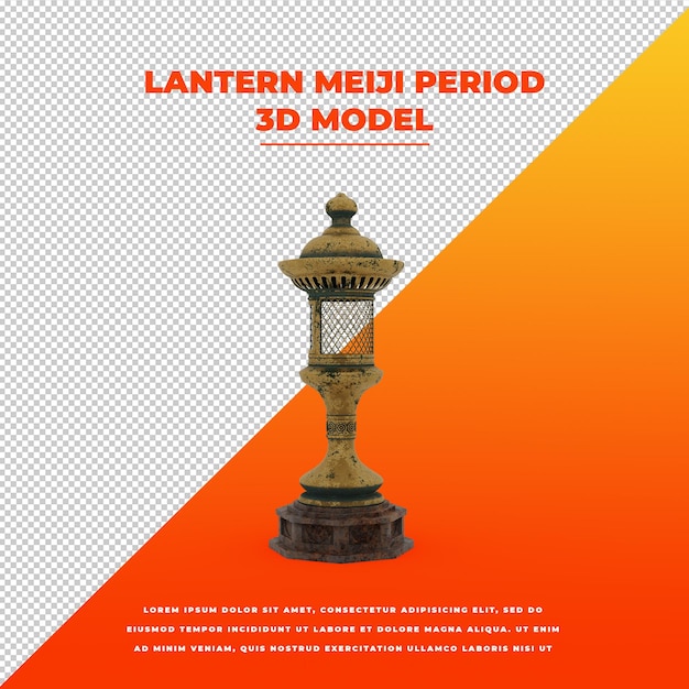 PSD linterna período meiji 3d modelo aislado