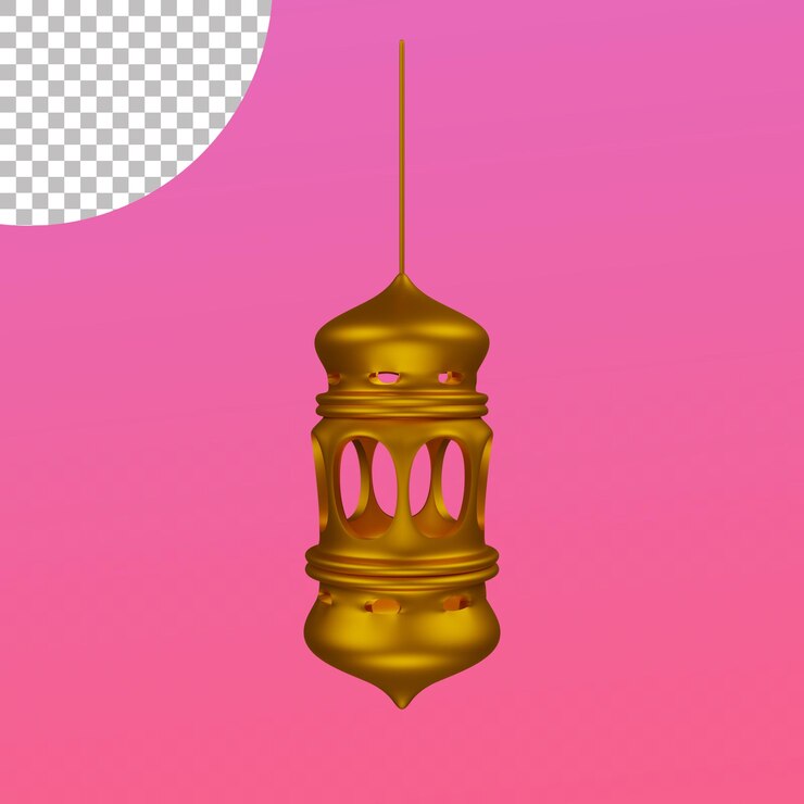 PSD linterna de ramadán colgando render 3d