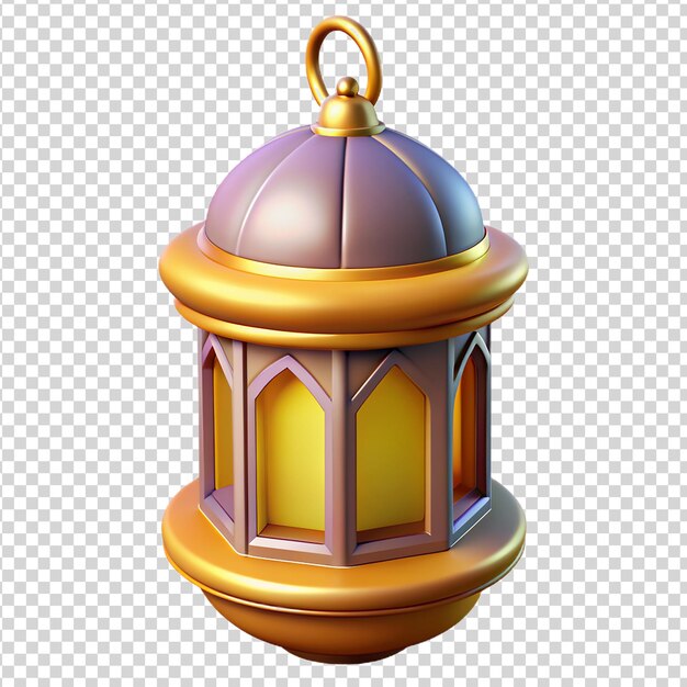 Linterna de Ramadan Kareem aislada en un fondo transparente Ilustración en 3D
