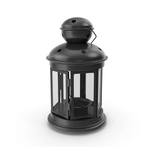 Linterna de vela de metal negro