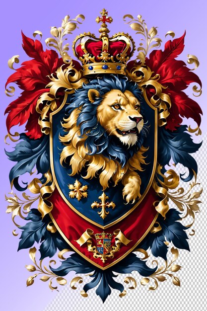 PSD un lion avec une couronne qui dit lions