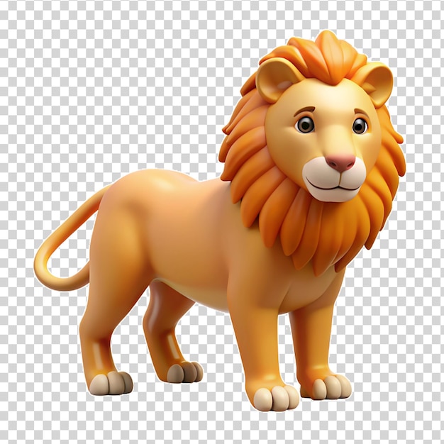 PSD un lion de dessin animé sur fond transparent