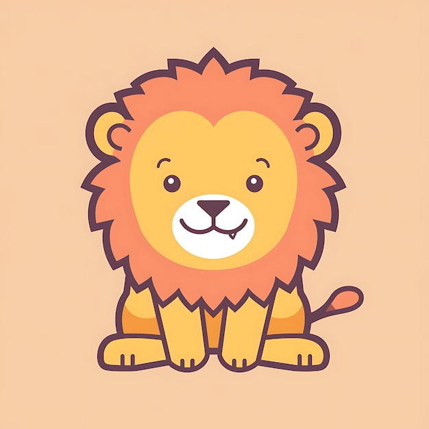 PSD le lion est un graphique vectoriel plat et simple.