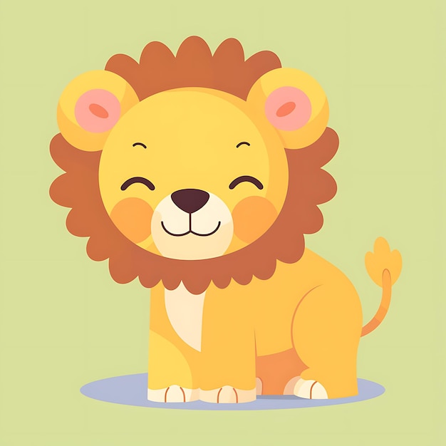 PSD le lion est un graphique vectoriel plat et simple.