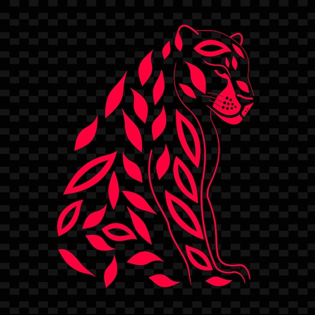 PSD un lion rouge avec des feuilles sur le dos