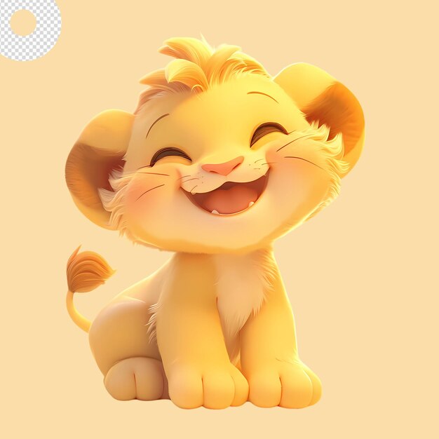 PSD el lioncillo lindo 3d estilo de animación de dibujos animados