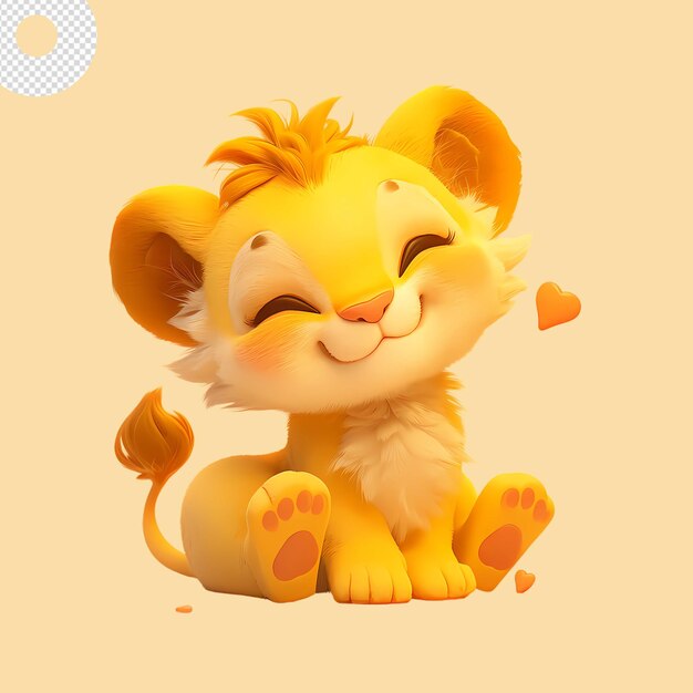 El lioncillo lindo 3d estilo de animación de dibujos animados