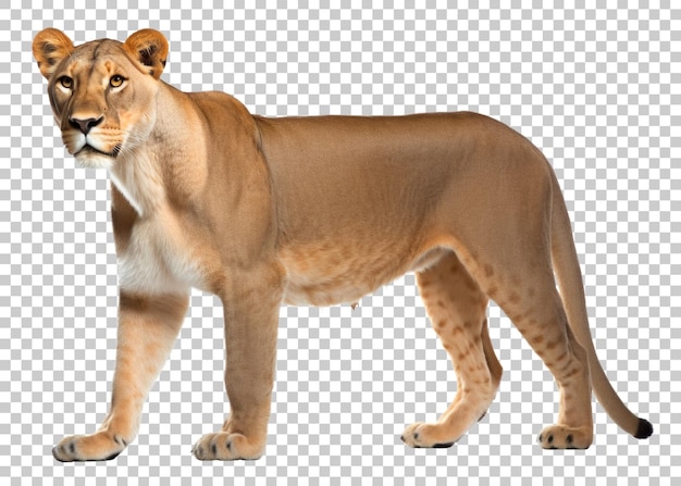 PSD lionne isolée sur fond transparent