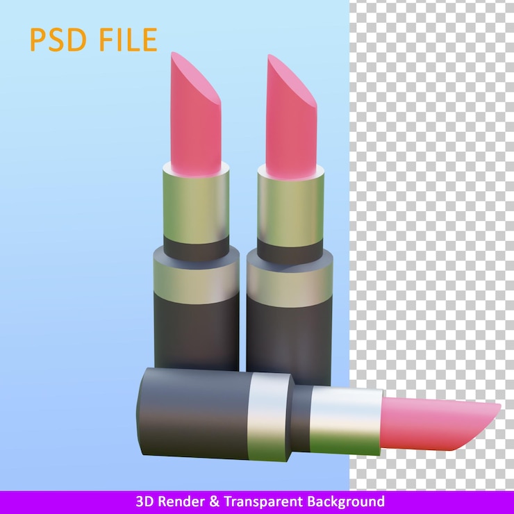 PSD lipstick de ilustración de renderizado en 3d