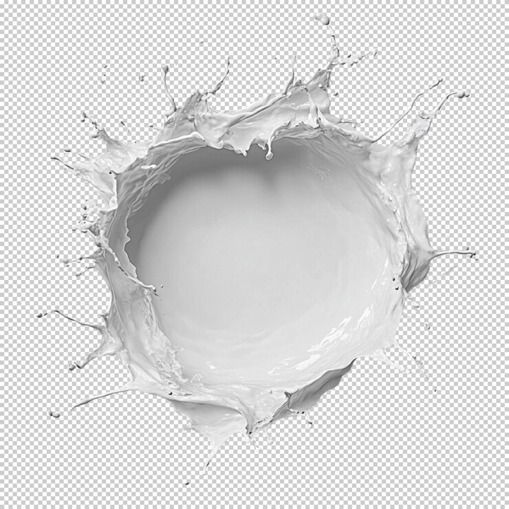 PSD liquid splashing isolated on transparent background