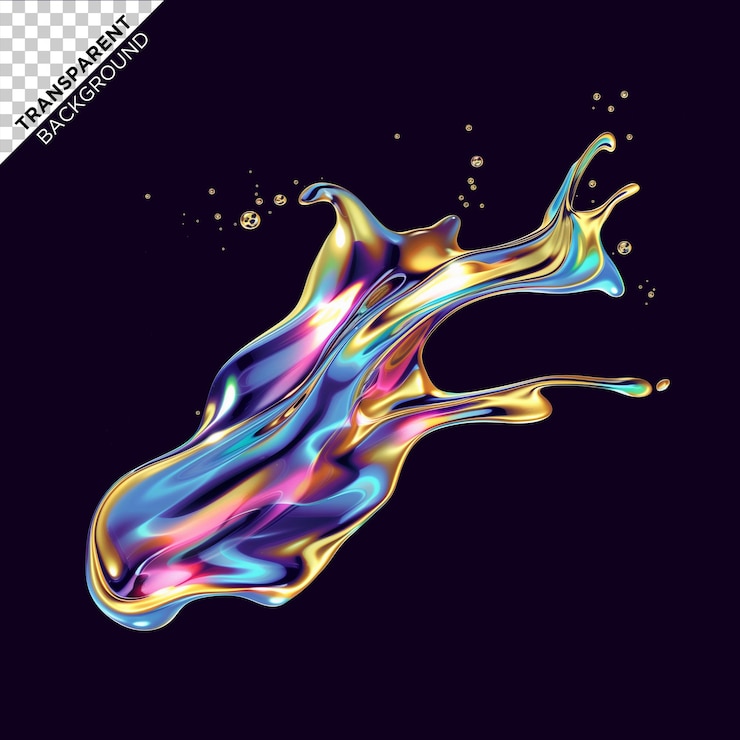 PSD liquido olografico colorato 3d