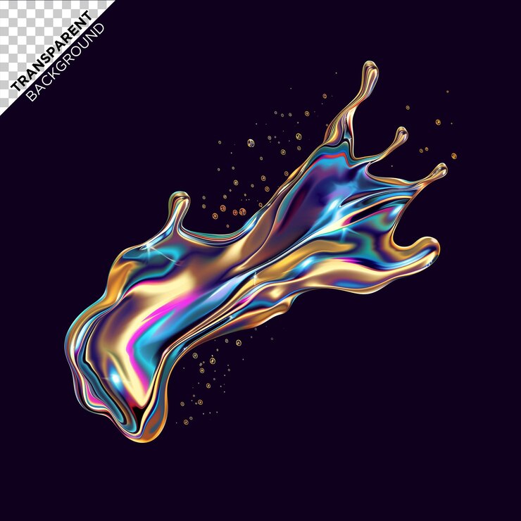 PSD liquido olografico colorato 3d