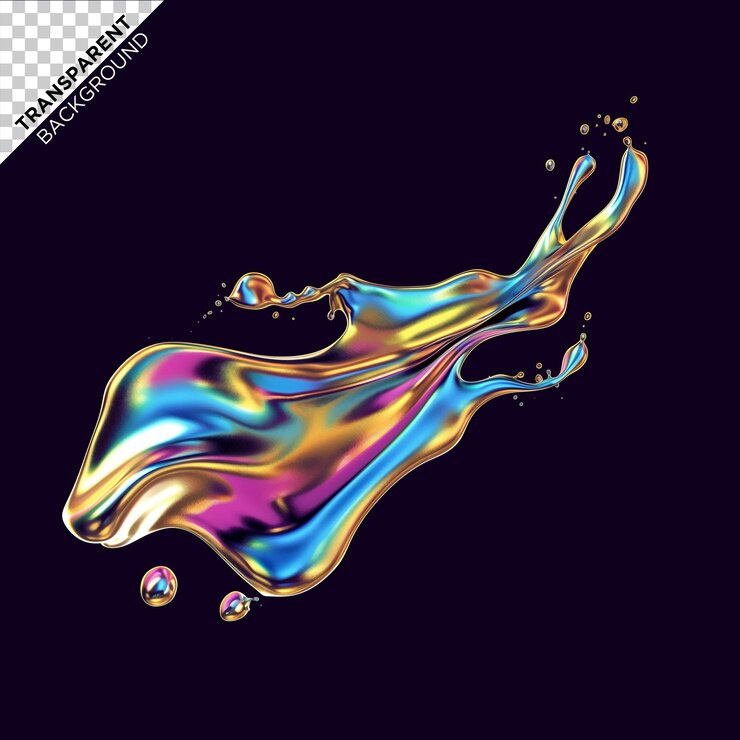 PSD liquido olografico colorato 3d
