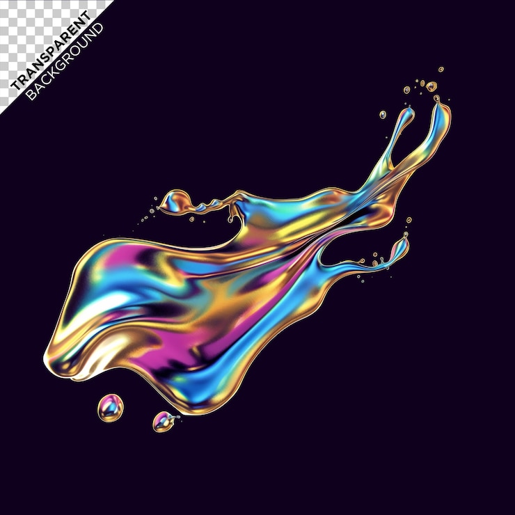 PSD liquido olografico colorato 3d